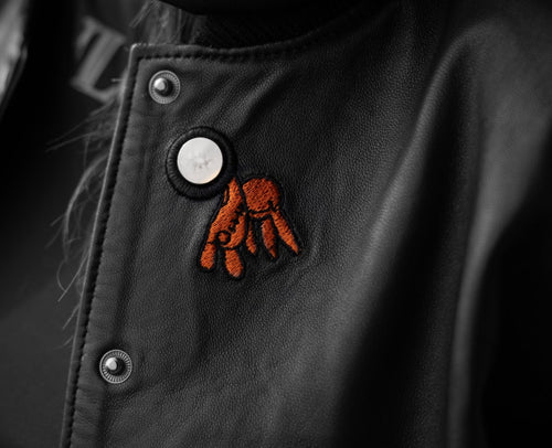 Vanloosh leather jacket teddy bear detail